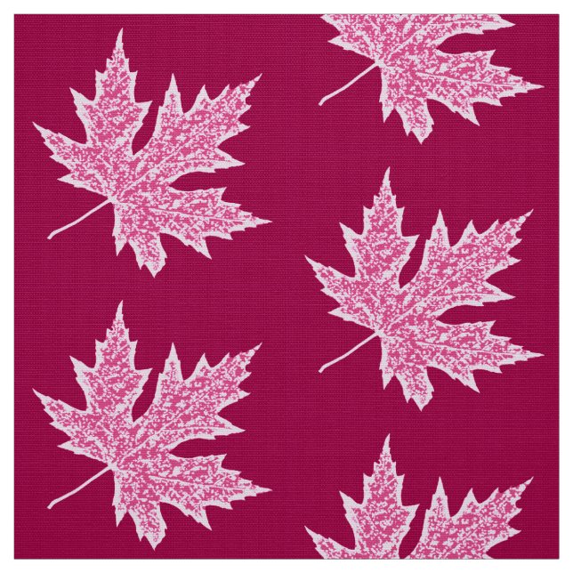 Oak leaf - burgundy wine and pink fabric (Swatch)