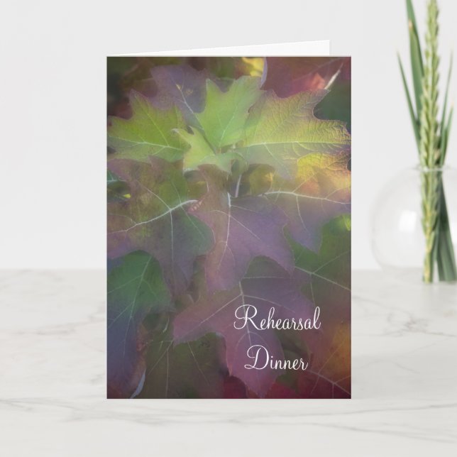 Oak Leaf Hydrangea Wedding Rehearsal Dinner Invitation (Front)