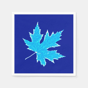 Oak leaf - ice blue and white napkin