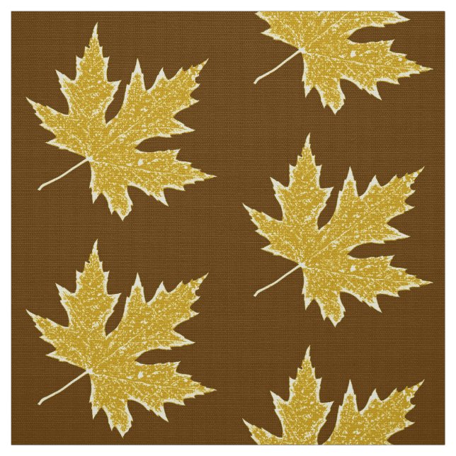 Oak leaf - mustard gold and brown fabric (Swatch)