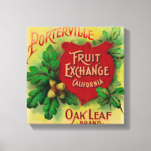 Oak Leaf Orange LabelPorterville, CA Canvas Print