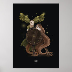 OAK LEAF OWL by Alexandra Dikaia Poster