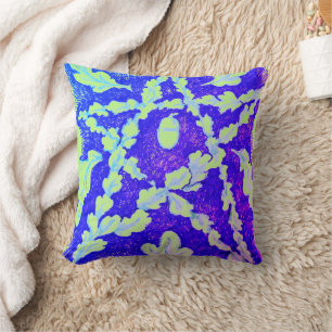Oak Leaf Pentagram Bright Colourful Cushion