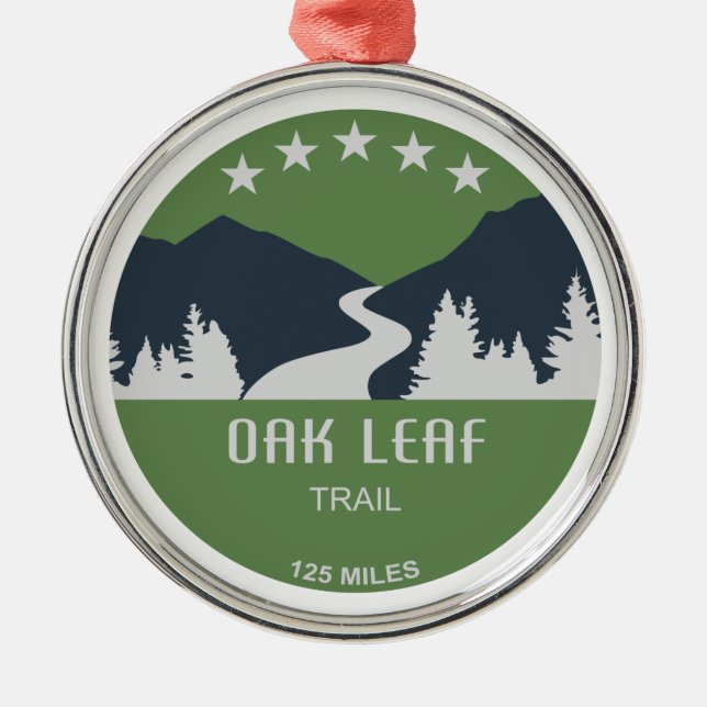 Oak Leaf Trail Metal Tree Decoration (Front)