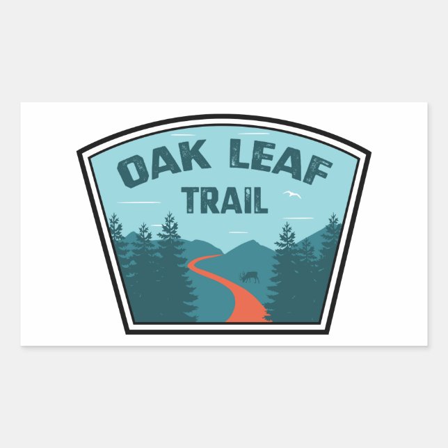 Oak Leaf Trail Rectangular Sticker (Front)