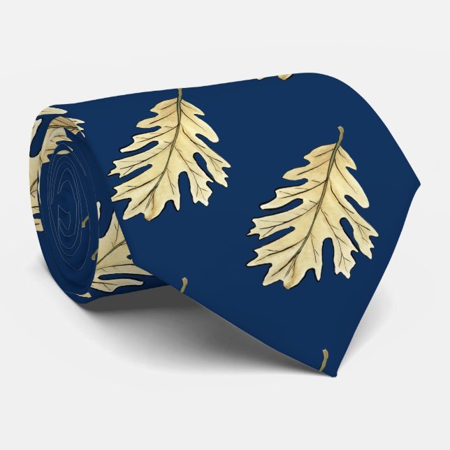 Oak Leaf Watercolor Tie (Rolled)