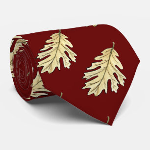 Oak Leaf Watercolor Tie