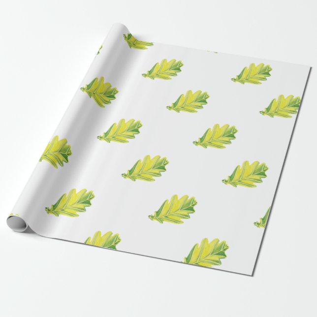 Oak leaf wrapping paper (Unrolled)