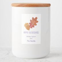 Oak Leaves & Acorn Design in Purple and Orange