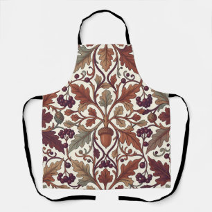 Oak Leaves Acorns Berries William Morris Style Apron