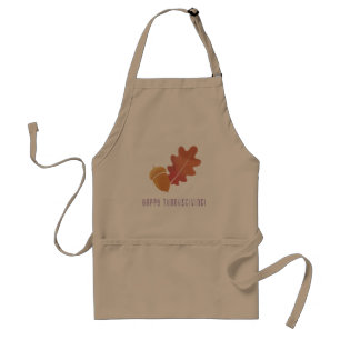 Oak Leaves & Acorns Design in Purple and Orange Standard Apron