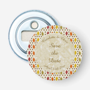 Oak leaves and Acorns Fall Autumn Wedding Custom Bottle Opener