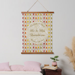 Oak leaves and Acorns Fall Autumn Wedding Custom Hanging Tapestry
