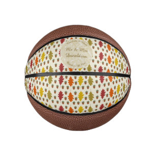 Oak leaves and Acorns Fall Autumn Wedding Custom Mini Basketball