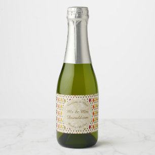 Oak leaves and Acorns Fall Autumn Wedding Custom Sparkling Wine Label