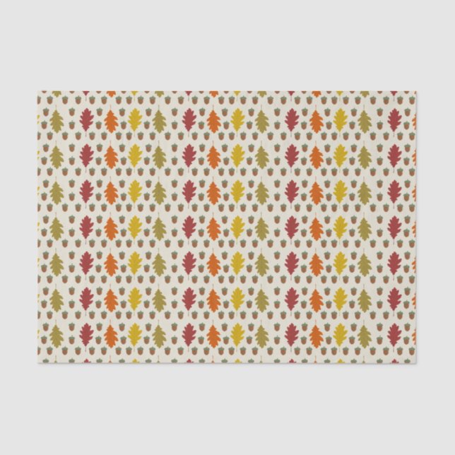 Oak leaves and Acorns Fall Autumn Wedding Tissue Paper (Front)
