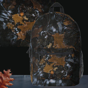 Oak leaves and acorns in dark waters Printed Backpack