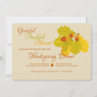 Oak Leaves and Acorns Invitations