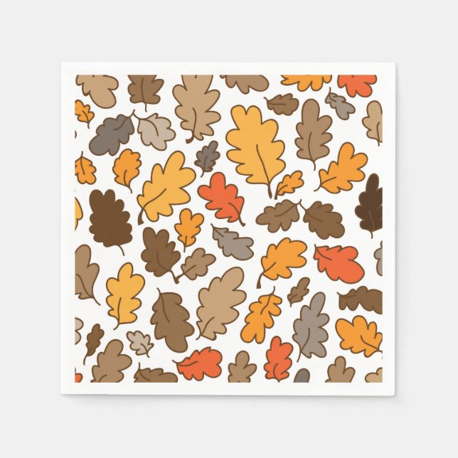 oak leaves autumn boho thanksgiving napkins (Front)