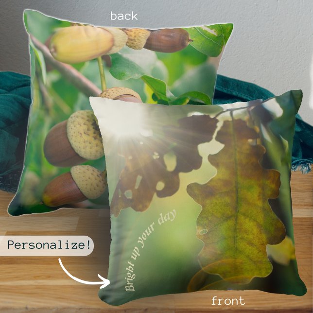 Oak leaves bathed with sun  cushion (Creator Uploaded)