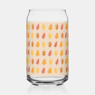 Oak Leaves Pattern Can Glass