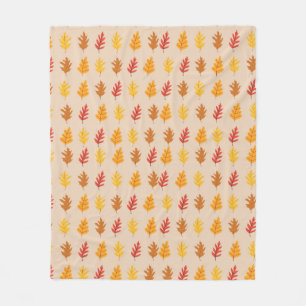 Oak Leaves Pattern Fleece Blanket