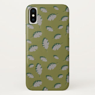 Oak leaves pattern guacomole grey iPhone x case