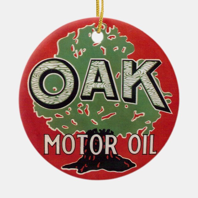 Oak Motor Oil Ceramic Tree Decoration (Front)