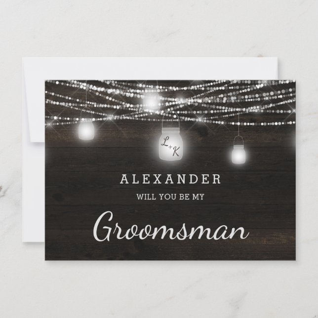 Oak Ridge Rustic Be My Groomsman Proposal Card (Front)