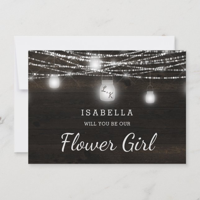 Oak Ridge Rustic Be our Flower Girl Proposal Card (Front)