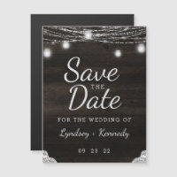 Oak Ridge Rustic Dark Wood Wedding Save the Date