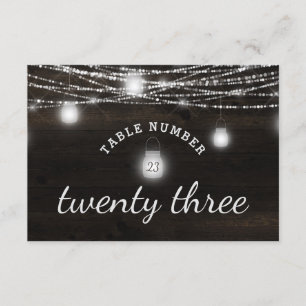 Oak Ridge Rustic Mason Jars Wedding Table Numbers