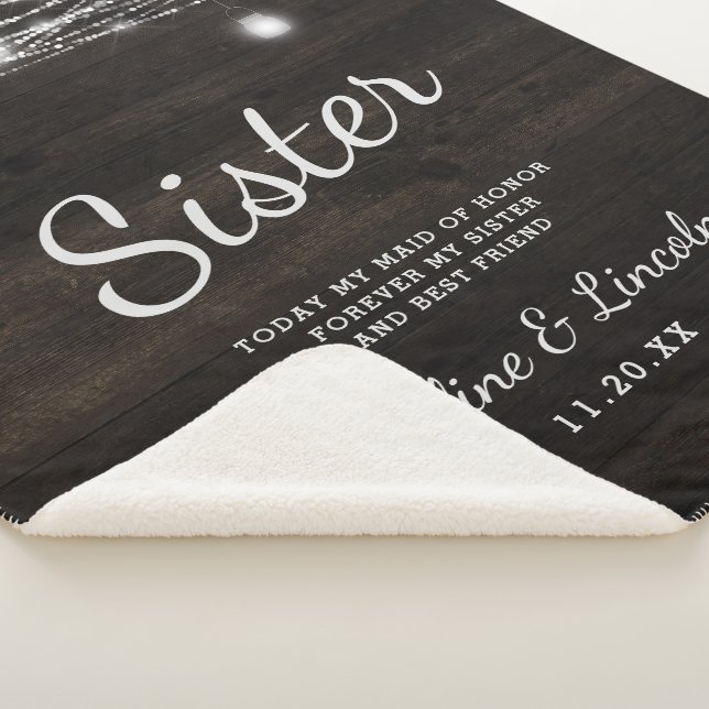 Oak Ridge Rustic to the Sister Heartfelt Quote Sherpa Blanket (3/4)