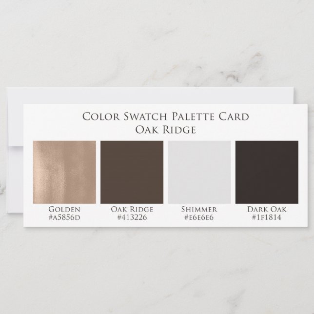 Oak Ridge Rustic Wedding Colour Swatch Palette Car (Front)