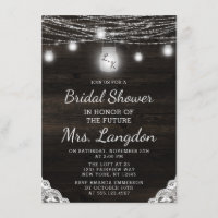 Oak Ridge Rustic Wood & Lace Wedding Bridal Shower