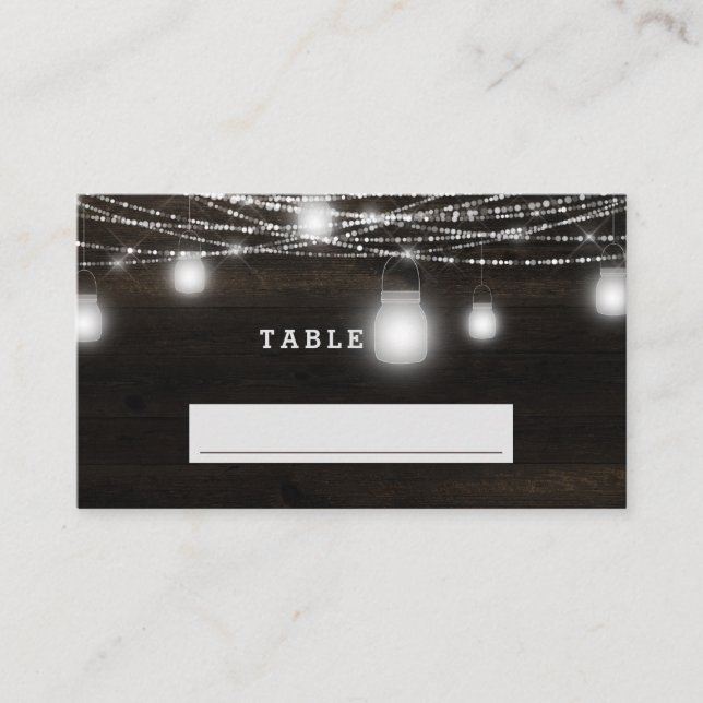 Oak Ridge Rustic Wood Seating Wedding Table Number Place Card (Front)