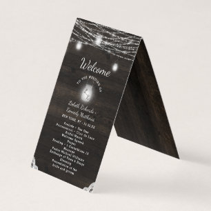 Oak Ridge Rustic Wood Wedding Ceremony Program