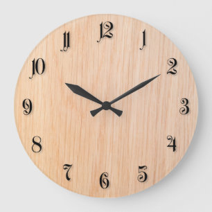 Oak timber texture large clock