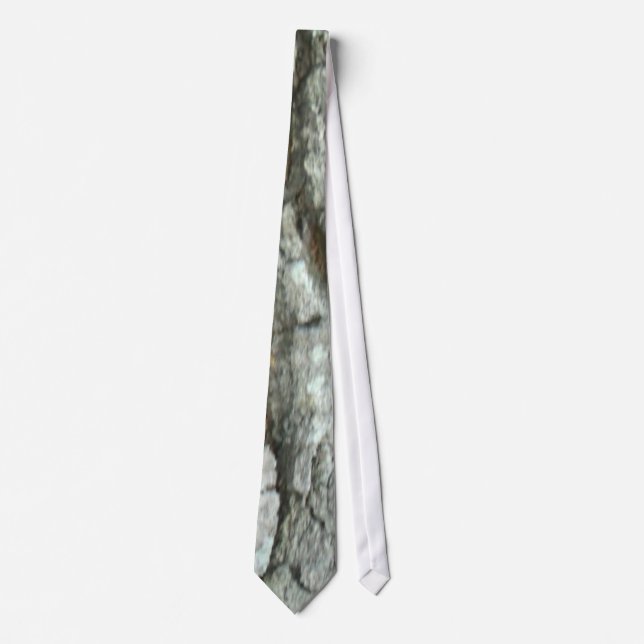 Oak Tree Bark Real Wood Camo Nature Camouflage Tie (Front)