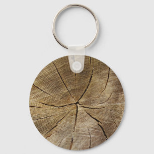 Oak Tree Cross Section Key Ring
