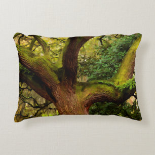 Oak tree decorative cushion