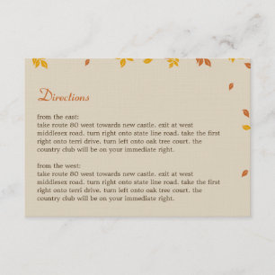 Oak Tree Directions Card
