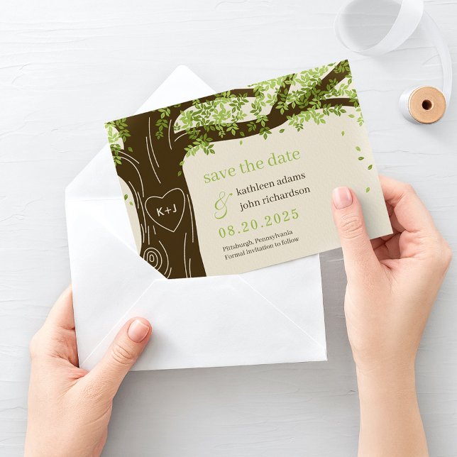 Oak Tree EDITABLE COLOR Save The Date Card (Creator Uploaded)