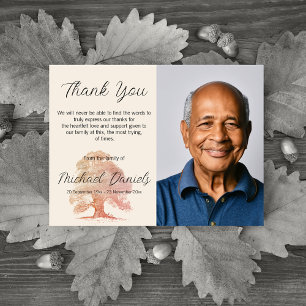 Oak tree Funeral Thank You Cards