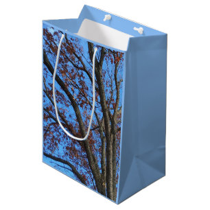 Oak Tree in a Blue Autumn Sky - Medium Gift Bag