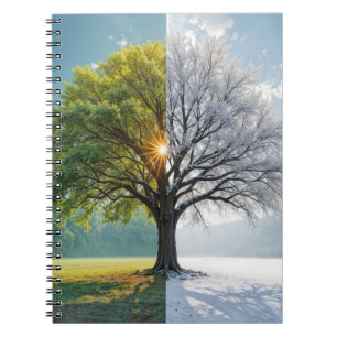 Oak Tree In Dual Seasons Notebook