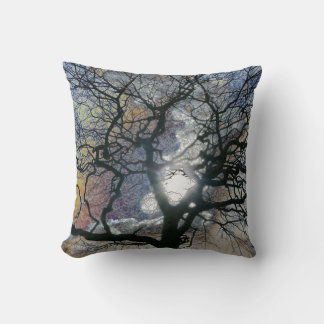 Oak tree in early Spring, coloured sky edit Cushion