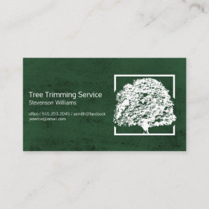 Oak Tree Logo   Green Texture Background Business Card