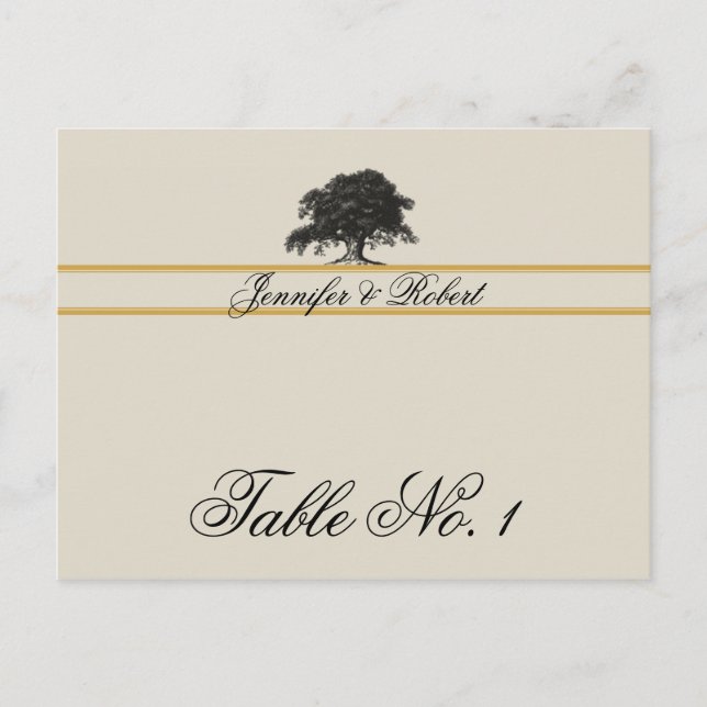Oak Tree Plantation in Gold Table Number Postcard (Front)
