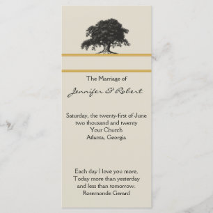 Oak Tree Plantation in Gold Wedding Program Programme